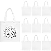 OKBA 10PCS 10.2 * 12.6 inch Sublimation mini tote bags white tote bag Reusable Grocery Bags canvas bags for painting small tote bags for kids DIY