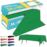 Niuara Green Plastic Table Cover Roll - 54IN x 100FT, Table Cloth for Rectangle Table with Slide Cutter, Plastic Table Cloth Disposable with Cut-to-Size Design for Weddings, Banquets, Parties
