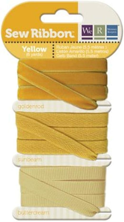 Sew Ribbon Ribbon 3/Pkg 6/Yds TotalYellow