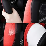 SFONIA Steering Wheel Cover 37-38cm Microfiber Leather Red Anti-slip 15 inch view 2