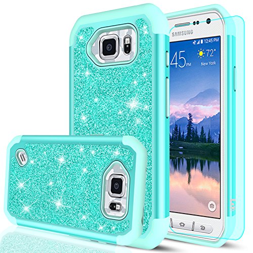 Galaxy s6 active glitter case with hd screen protector,…