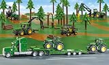 SIKU 1837 Low Loader with 2 John Deere Tractors 1:87 Metal Plastic view 2