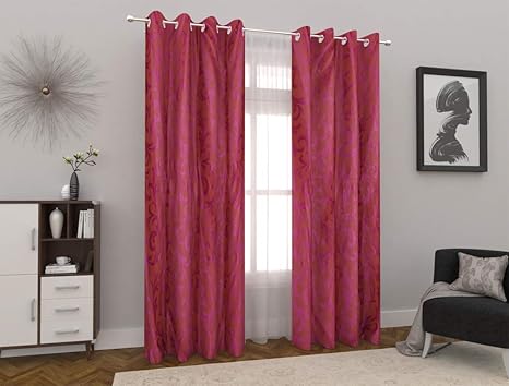 Buy Richmonk Crystal Wine Colour Eyelet Polyester Door Window