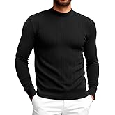 Runcati Mens Mock Turtleneck Sweater Slim Fit Casual Ribbed Knitted Pullover Fall Winter Basic Warm Sweaters