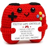 Gamer Gifts for Teen Boy, Positive Crochet Controller Gifts for Son Boyfriend Birthday, Gamer Gift for Teenage Boy, Boy Room Decor, Gaming Accessories for Kids Christmas