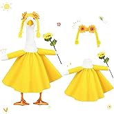 VIVOLOOM Sunflower Porch Goose Outfits Cute and Fun Porch Goose Clothes Fit 23” Geese for Lawn Yard and Patio Decoration