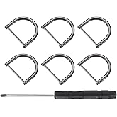 uxcell Shackle Screw D Rings U Shape D-Ring Replacement for Purse Keychain Strap Buckle