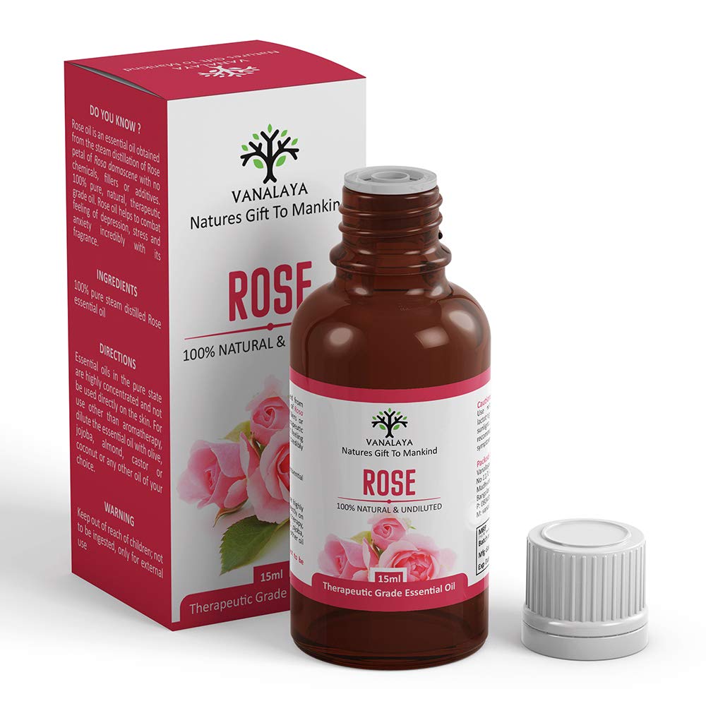 Vanalaya Rose Essential oil 100 Pure and Natural Therapeutic grade