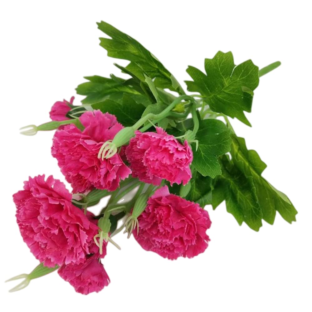 Corkwaw 40 Heads Artificial Carnations,Silk Hydrangea Bouquet Decoration Plastic Plant Suitable for Photo Props Family Party Home Decoration Bridal Wedding Bouquet Decoration (Purple)