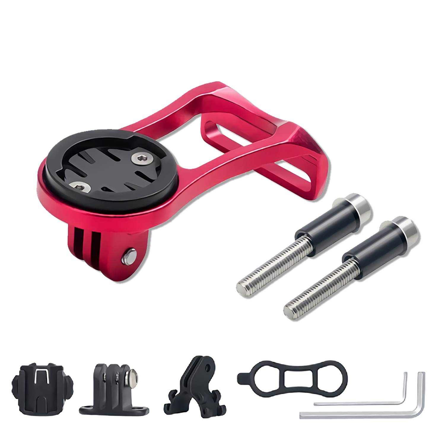 Bicycle Computer Handlebar Bracket Speedometer Lighting Flashlight Sports Camera Compatible With Garmin Cateye Bryton And Other Bicycle Computers (Red)