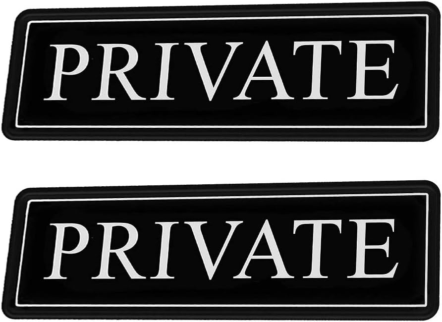 Private Restricted Sign for Home,Office,Business Store,School etc-Black and White with Stronger Self Adhesive Back-No Need More Tools(2Pack,9"×3")
