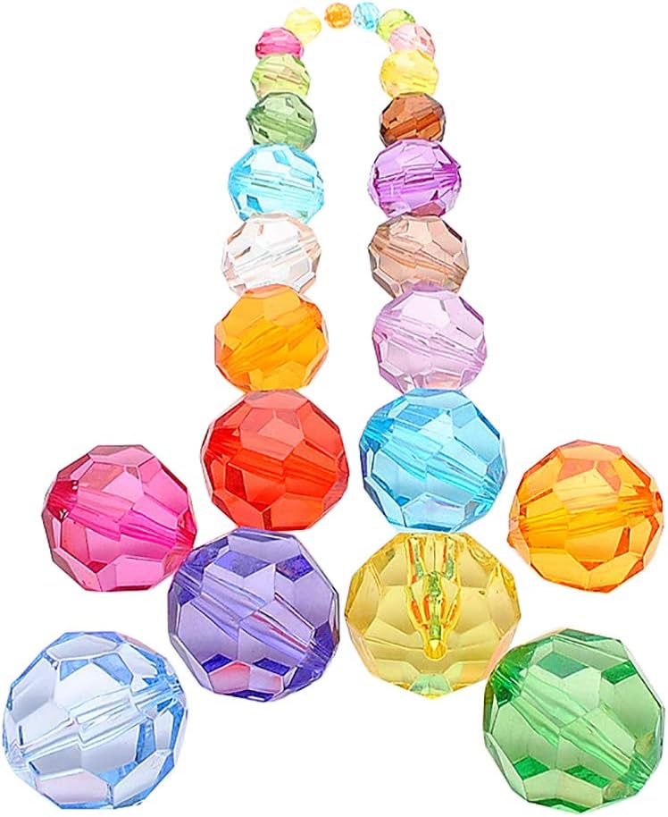 MoGist 500g Mixed Colors Crystal Glass Beads Finding Spacer Beads Faceted Crystal Bicone Glass Beads For Jewelry Making (14mm)