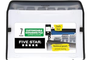 Five Star 7-Pocket Customizable Expanding File, 13.75 x 10.75 Inches, White (72508)