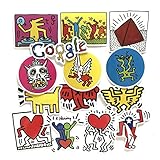 Keith Haring Themed Decal Stickers Waterproof Vinyl Scrapbook Stickers Car Motorcycle Bicycle Luggage Decal 14pcs Pack (Keith Haring)