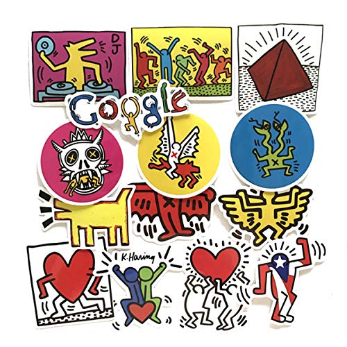 Keith Haring Themed Decal Stickers Waterproof Vinyl Scrapbook Stickers Car Motorcycle Bicycle Luggage Decal 14pcs Pack (Keith Haring)
