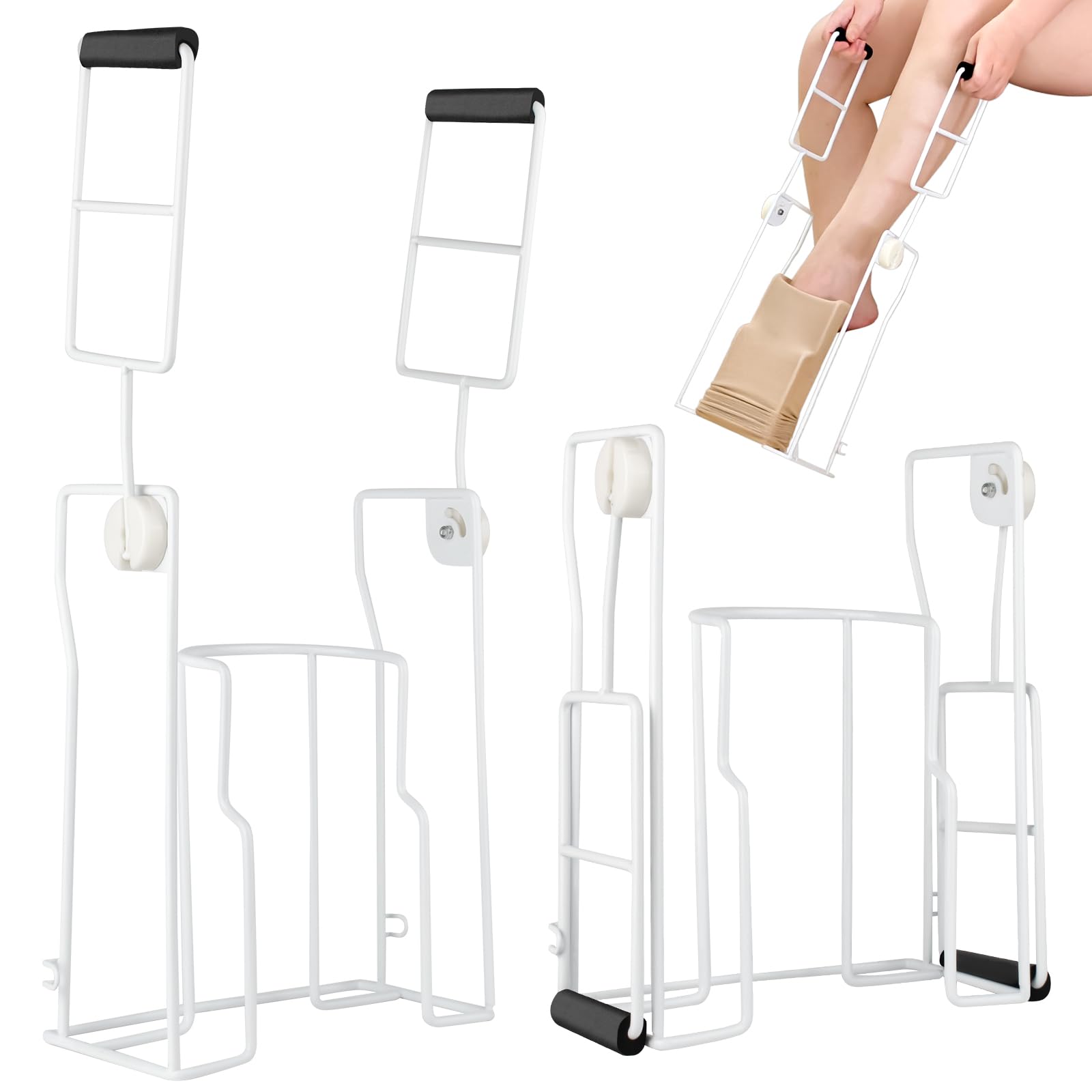 Photo 1 of Upgraded Large Compression Sock Aid Device with Extended Handle, Compression Sock Donner Helper with Adjustable Angle, Suitable for Seniors & Cannot Bend & Arthritis & Recovering from Surgery