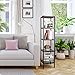 HOMFA Bamboo Bathroom Shelf 5-Tier Tower Free Standing Rack Multifunctional Storage Organizer(Retro Color)