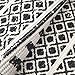 USTIDE Boho Cream & Black Cotton Rug - Washable, Hand Woven Fringe, Farmhouse Bath & Doormat - 2'x3'