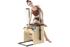 AddWin Pilates Chair, Wunda Chair Pilates Equipment with Split Pedals, Padded Seat & Handles, 5-Level Handles, Yoga Chair Pilates Machine for Home & Studio Workout