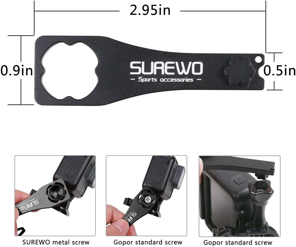 SUREWO Ball Joint Mount,Aluminum Swivel Arm Mount Compatible with Gopro Hero 13,12,11,10/9/8/7/(2018)/6/5 Black,DJI Action 5 Pro/4/3,AKASO and Most Action Cameras - Image 5