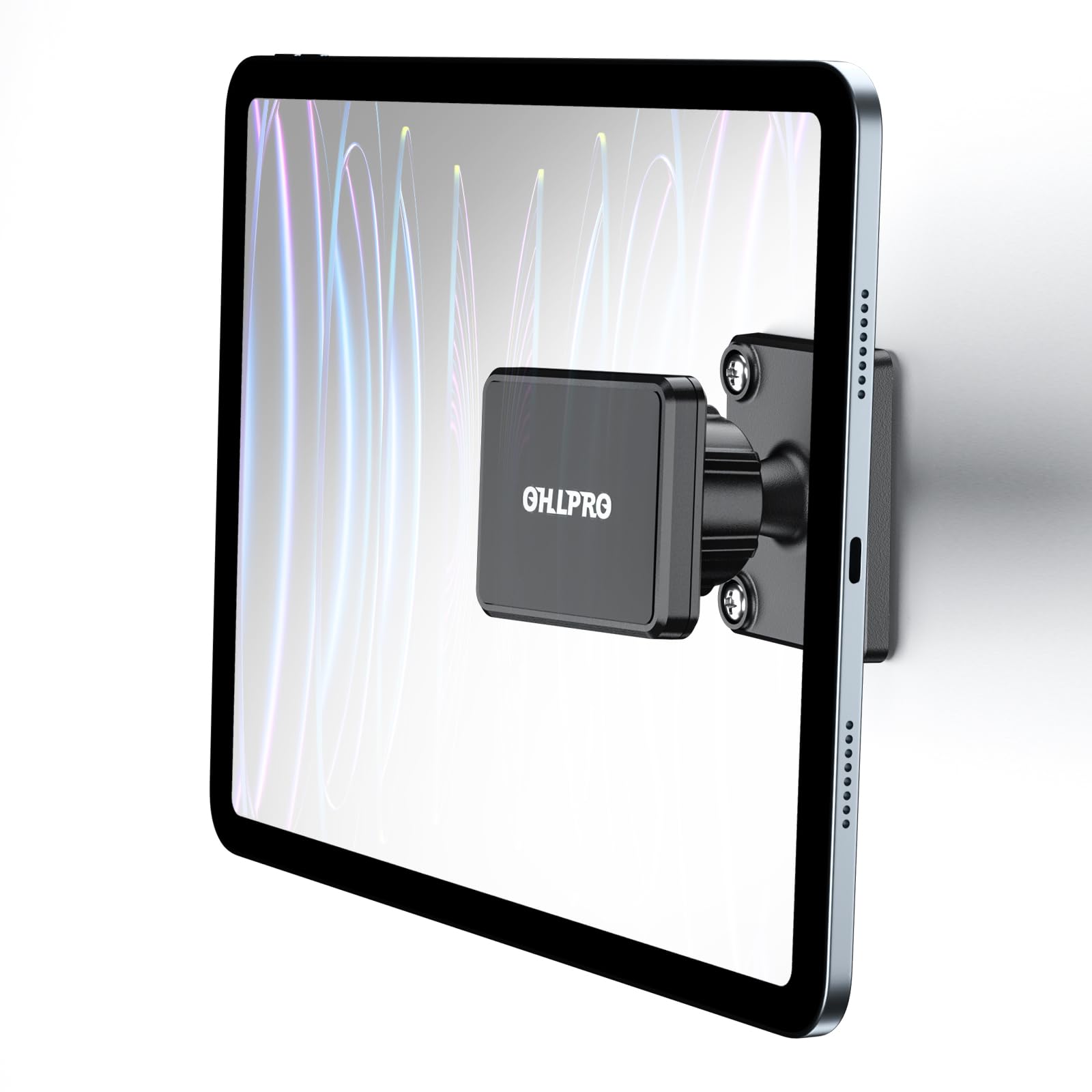 Photo 1 of OHLPRO Magnetic Tablet Wall Mount Holder, 360° Rotatable Drilling Base iPad Wall Holder with 2 Metal Plate, Strong Magnet Fits Tablet, Stand for Wall, Boat and Cabinet