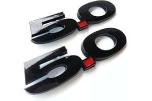 ZORRATIN 2 Pieces(Pair) 5.0 Liter Door Fender Side Emblem Badge Plate for Ford Mustang F150 GT - Glossy Black