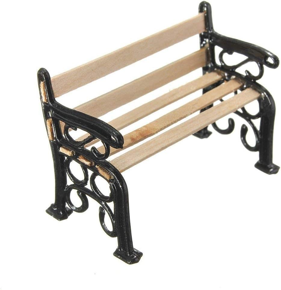 Wintefei Mini Outdoor Garden Ornament Miniature Park Bench Craft for Dollhouse Toy Decor (1)