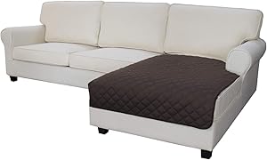 Easy-Going Sofa Slipcover L Shape Sectional Couch Cover 42 x 52 inches Rectangular Chaise Lounge Cover Reversible Sofa Cover Furniture Protector for Pets Kids Children Dog Cat(Chocolate/Chocolate)