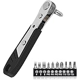 EAMIFARU 10-In-1 Angled Ratchet Screwdriver Set，90 Degree Right Angle, Angled and Offset Screwdrivers for Tight Spaces. Pract