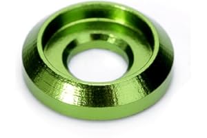 FLASH HOBBY 20 PCS M3 Head Washers Gaskets Aluminum Alloy Countersunk Cup Shim for Screw Multicolor Drone (Green)