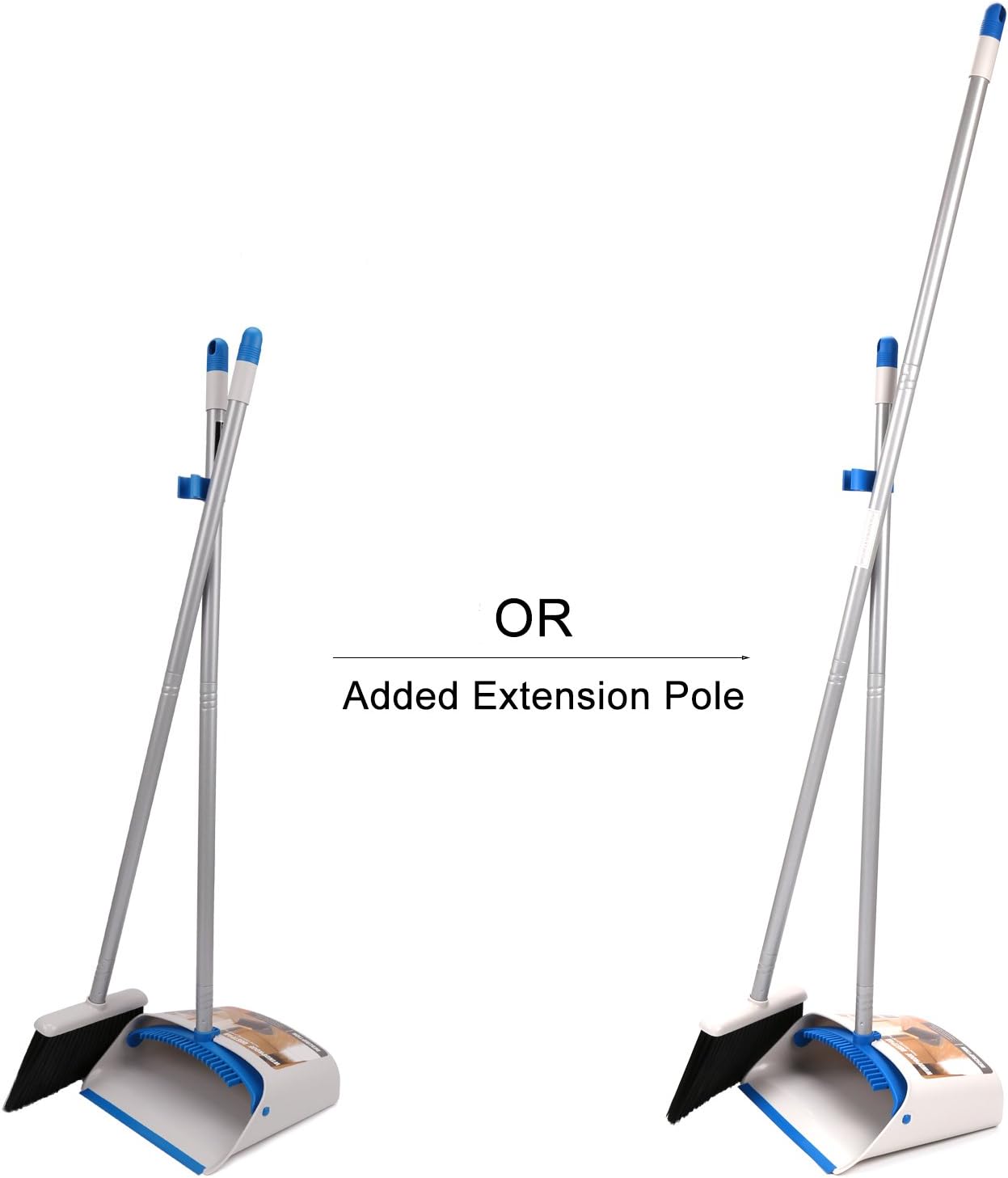 TreeLen Long Handle Broom and Dustpan Set,Upright Dust Pan Combo for Home, Kitchen, Room, Office, Lobby Floor Use Without Bending: Home & Kitchen