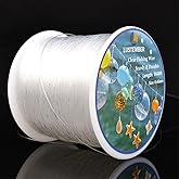 LUSTEMBER Fishing Wire, 1640 ft Clear Fishing Line, Strong Invisible String for Hanging Decorations, Balloons, Crafts, Jewelry Making, Beading, Bracelets and Necklaces