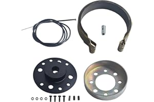 CPVNQMDG Rear 4" Drum Brake Band Pin with 65" Cable for Go Kart 5/8" Bore & 3/16" Keyway black for Mini Bike 212cc 196cc 6.5hp Dune Buggies Drift Trike Heavy Duty Go Kart Cart with Hardware Kit