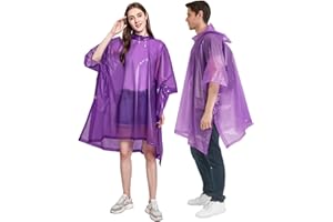 YUNLOVXEE Rain Poncho Raincoats for Adults Reusable - 2-5 Pack EVA Waterproof Rain Coat with Hood, Rain Gear for Women Men