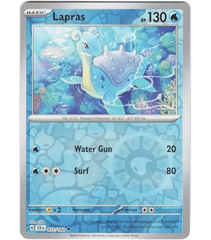 158 142 pokemon card Pokemon LAPRAS EX 158/142 - Stellar Crown - ULTRA RARE FULL ART