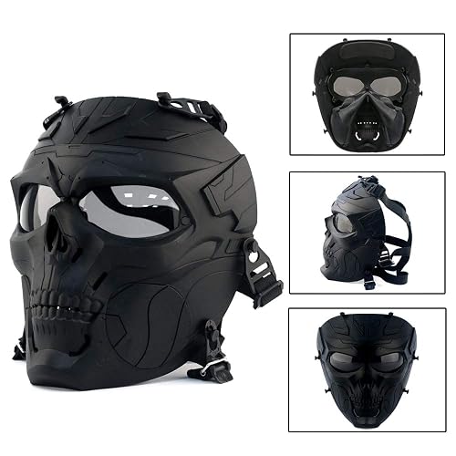 Masque Airsoft Paintball Plein Visage – TPU Durable, Respirant, Compatible Casque Rapide