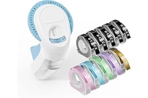 VolenGo Embossing Label Maker Machine with Tapes, Vintage Handheld Embossed Label Maker, Old School Retro & Portable Embosser with 0.35inch 9mm 3D Plastic Label Tapes 10 Rolls