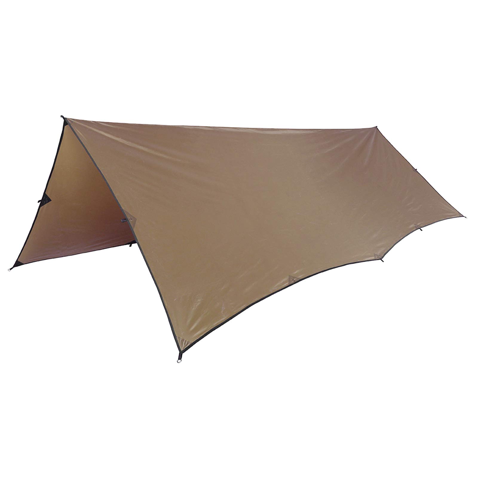 OneTigris Waterproof Lightweight Ripstop Tarp Awning for Camping Hiking Backpacking Tarpaulin 3 x 4 m Compact Versatile Durable, brown