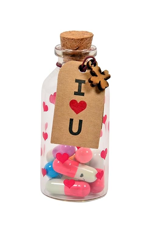 SHVAS Little Message Bottle with a exclusive finger ring + multi color capsules & message writing paper