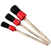 Autofox Natural Boar Hair Premium Detail Brushes for Engines, Wheels, Interior, Leather, Trim ,Air Vents, Emblems - Set of 3
