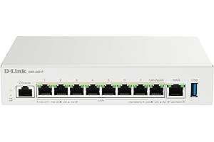 D-Link Guardian 600 PoE Multi-Gig Business Router (DBR-600-P), Multi-WAN Failover, SPI Firewall, 8X 2.5GbE PoE+ LAN, VPN, and