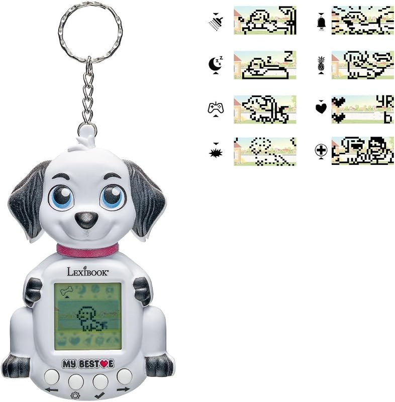 , Console My Best-E Cane con schermo LCD e portachiavi, Bianco, JLMBDOG
