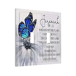 Blue Butterfly Vintage Floral Grey Flower Double