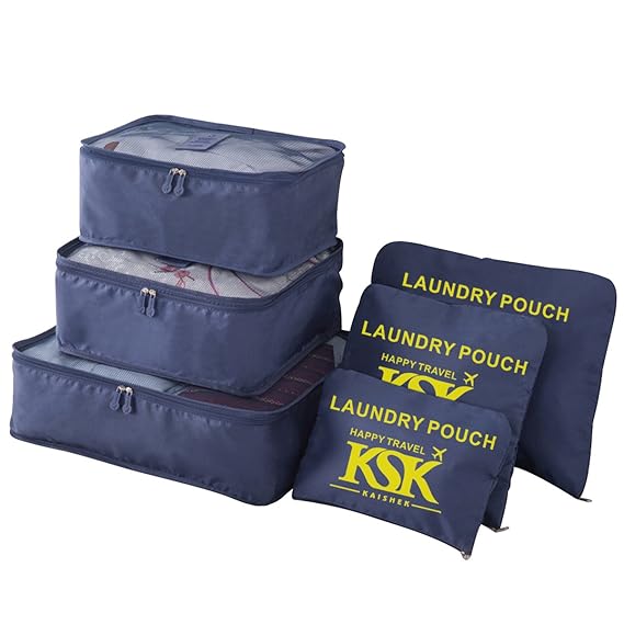 KSK KAISHEK 6 Stück Wasserdichte Koffeorganizer Packtaschen Kleidung Verpackungs Würfel Reisegepäck Veranstalter