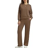 H Hellisal Womens Sweatsuits 2 Piece Sets 2026 Spring Travel Vacation Outfits Long Sleeve Wide Leg Pants Lounge Sets