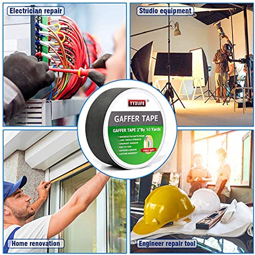 YYXLIFE Premium Grade Gaffers Tape, Heavy Duty NonReflective Matte No