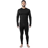 Fruit of the Loom mens Heavyweight Brushed Back Fleece Thermal Underwear Base Layer Set