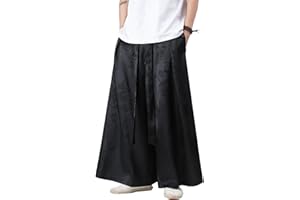 Seidarise Men's Wide Leg Casual Harem Linen Japanese Yoga Harem Pants Hip hop Joggers Baggy