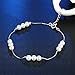 HMILYDYK Women Charm Bracelet Sterling Silver Four Line White Freshwater Cultured Shell Pearls - AAA Quality