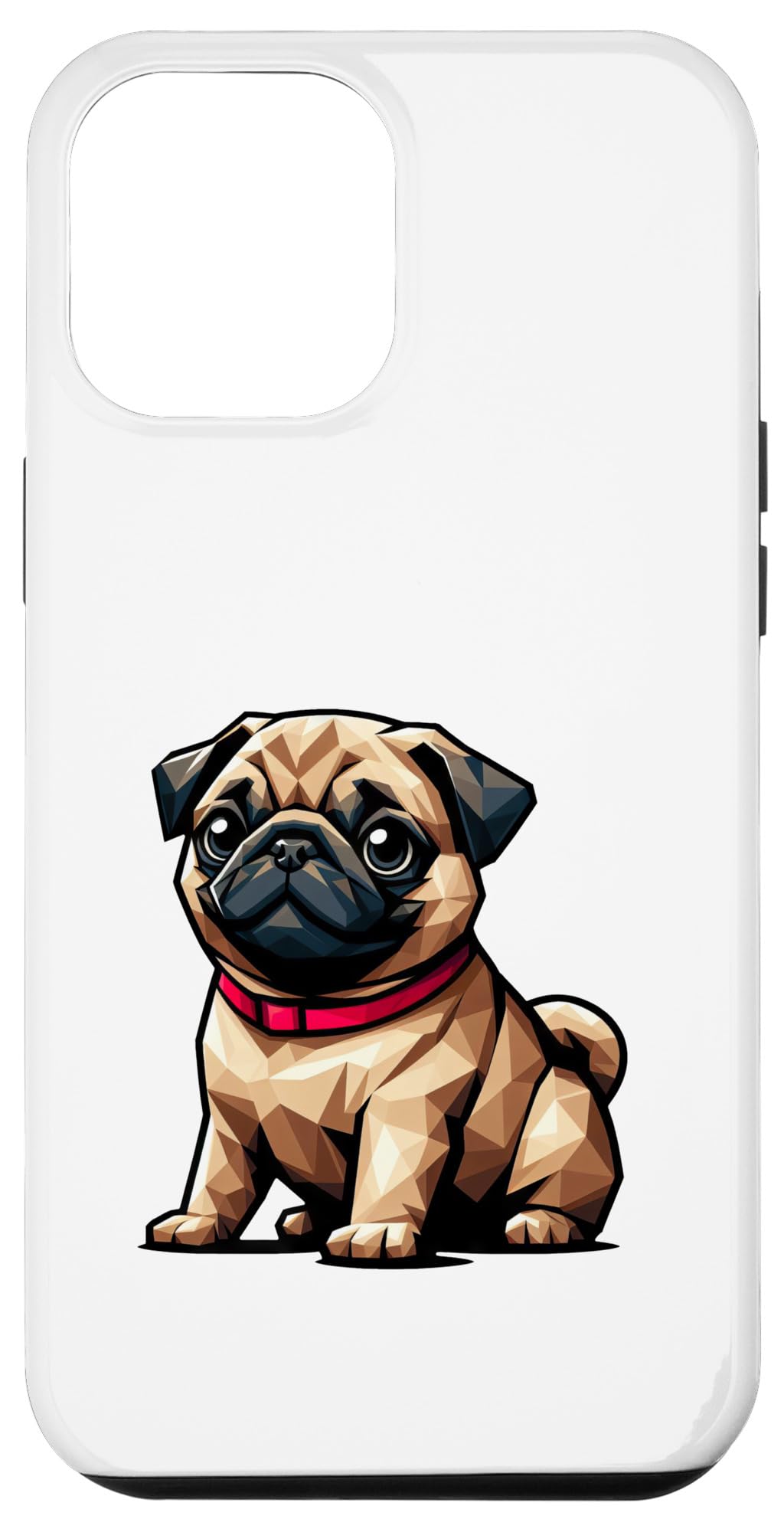iPhone 14 Plus Geometric Pug and Dog Cute Low Poly Cartoon Design Case